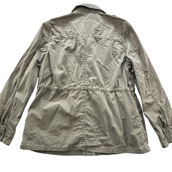 Gap Green Utility Jacket Womens Sz S Flap Pockets Snap Military Gorpcore Outdoor - Picture 2 of 8